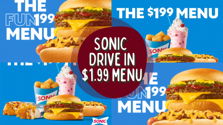 Sonic $1.99 Menu